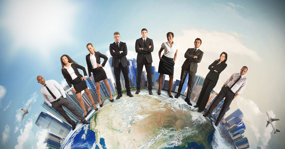 Fostering Global Teamwork: Businesspeople Collaborating Across Continents